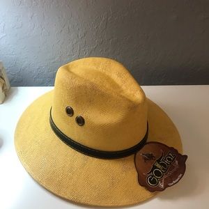 Hecho En Mexico yellow gold cowboy hat New
